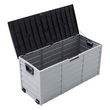 290L Large Garden Tool Storage Box, Plastic Tool Box, Lockable With Strong Hinges, Suitable For Tool Organization In Yard/Garden/Storage Area - 112CMx49CMx54CM-black Lid - View 11