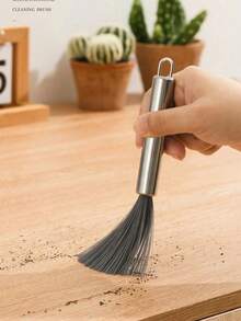 Chổi vệ sinh cán dài đa năng, chất liệu thép không gỉ, không cần dùng điện, thích hợp cho phòng khách, phòng ngủ, phòng tắm, nhà bếp, đồ nội thất, độ cứng lông chổi trung bình. - Cọ cán - Xem 7