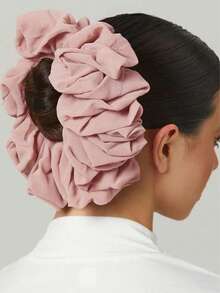 纯色雪纺超大号发圈，带内衬，多功能发圈头饰，适合女性日常佩戴 - 彩色 - 查看 8