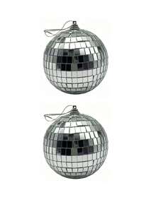 1 pieza Bola de discoteca 4D - Bola de discoteca surtida, bola de discoteca redonda de metal plateado adecuada para fiestas con tema de los años 70 y 80, decoraciones de cumpleaños, Año Nuevo, Halloween, vacaciones, bola de espejo de discoteca, bola de discoteca colgante divertida y genial de varios tamaños - Decoración de fiesta grande, diseño de fiesta, bola de espejo colgante para iluminación de discoteca para DJ, club, escenario, bar, fiesta de boda, decoración de vacaciones - Esfera de espejo de cristal - Ver 20