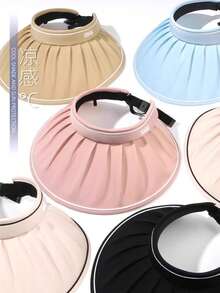 1 pieza Nuevo sombrero de sol plegable para mujer, sombrero versátil de protección UV para verano, adecuado para correr, golf, playa, senderismo y otros escenarios, estilo casual y deportivo, accesorio ideal para el transporte diario y la aventura al aire libre - Multicolor - Ver 4