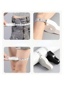 Thước dây tự động thu gọn cầm tay, thước dây đo vòng eo chuyên nghiệp, thước dây da mềm dùng trong thể dục tại nhà, hai mặt hệ Anh và hệ mét, thước kẹp ba vòng mini tự khóa, dụng cụ đo chính xác chỉ bằng một nút bấm. - A - Xem 8