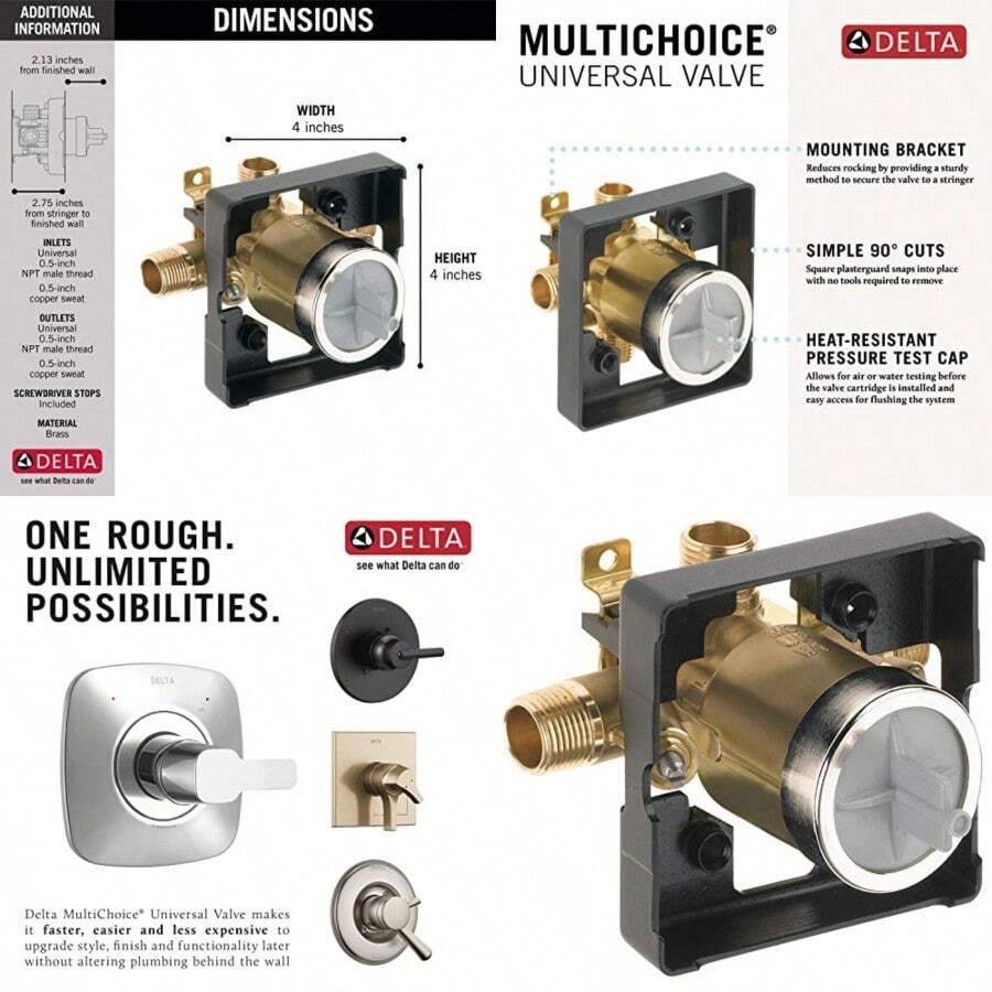 lta Faucet R10000-UNWSHF MultiChoice - Cuerpo universal para grifos stornillador - Vlvula de ducha con topes - Ver 1