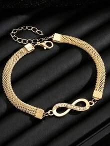 2pcs Women's Fashion Minimalist Versatile Watches, Elegant Round Quartz Watches With Rhinestone Bracelet, Suitable For Daily, Holiday, Party And Vacation Wear, Best Gift For Women - Gold - View 16