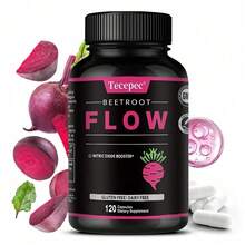 Bunkell Natural Beetroot Powder - Premium Formula, 1300 Mg Per Serving - Suitable For Both Men And Women, Easy To Swallow - 120 Capsules - 1瓶 - 查看 3