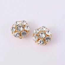 1pc Luxury Rhinestone Flower Metal Buttons, Decorative Fur Coat Buttons For Suit, Overcoat, Sweater & Jacket Clothing Accessories - 1pcs - View 11