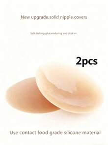 1 Bộ Miếng Dán Ngực Silicone, Miếng Dán Núm Vú Vô Hình, Miếng Dán Áo Ngực Không Đường May Tái Sử Dụng, Che Nhún Núm Vú Lồi - Bọt sữa - Xem 9