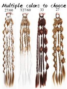 Synthetic Lantern Bubble Long Twist Braid Ponytail Extensions,24 Inch Handmade Mixed Color Bubble Twist Braids - Vacation Style Hair Extensions, Suitable For All Hair Types - Multicolor - View 3