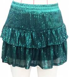 New Sequined Mini Skirt For Nightclub Party - Green - View 9