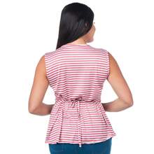 XAZY Striped Youthful Maternity Top - Azul Marino - View 8