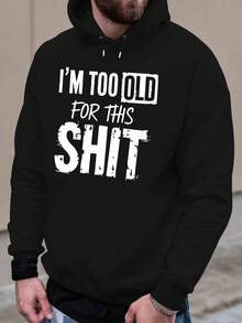I M Too Old For This  2024 New Printed Autumn And Winter Plush Youth Versatile Spring And Autumn Style Plus Dalian Hat Fashion Brand Sweater, Plus Size - Negro - Ver 3