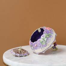 SUSUZUKU 1pc Metal Enamel Jewelry Box, Umbrella Shaped Decorative Box, Creative Home Decor Storage Box, Ring Box, Luxury Jewelry Box - Umbrella - View 7