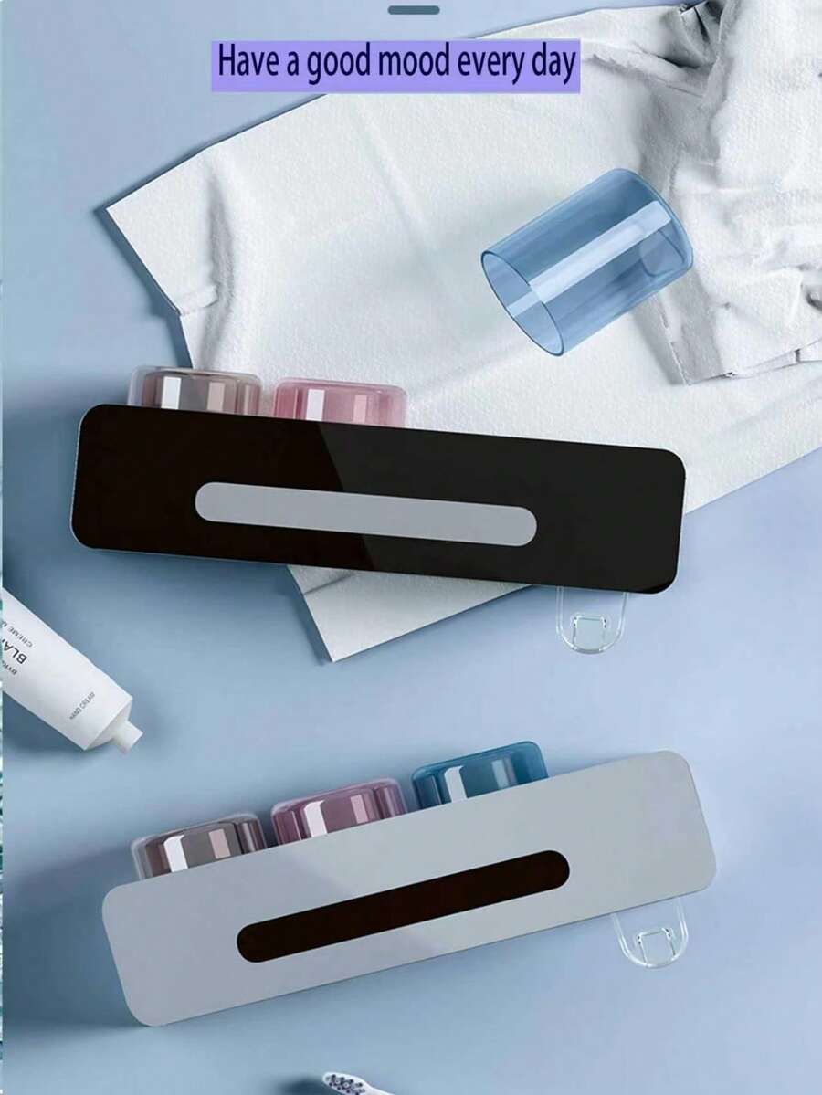 Toothbrush Holders For Bathrooms, Toothbrush Holder Wall Mounted With Toothpaste Dispenser, Wall Mounted Tooth Brushing Holder - Multicolor - View 1