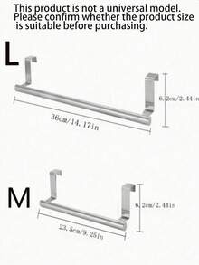 1件/2件装不锈钢单杆毛巾架，无需钻孔即可安装在橱柜门上的抹布挂架 - 銀色 - 查看 11