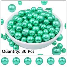 Hạt cườm thủy tinh tròn giả ngọc trai dễ thương, kích thước 4-12mm, nguyên liệu tự làm trang sức cho vòng cổ, vòng tay, hạt rời. - Ngọc trai giả bằng thủy tinh - Xem 37