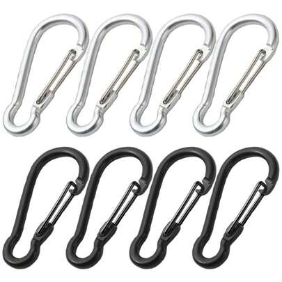 8/15pcs Spring Snap Hooks - Multi-Functional Carabiner Keychain, Suitable For Camping, Hiking, Travel, Fishing And Other Outdoor Activities, As Well As Hanging Dog Leashes, Keys And Other Items