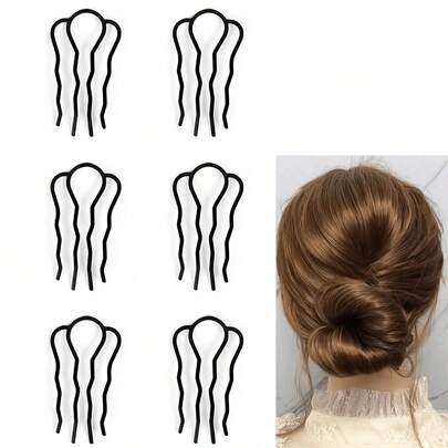 Metal Hair Clips, Side Comb Hair Clips, Bun Shaper U-Shaped Forks, French Twist Hairstyle Tools Accessories