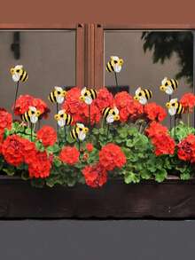 5个蜜蜂花园装饰插牌，春夏树脂花园装饰插牌，户外草坪小径花园盆栽装饰，黄色花园装饰插牌，3个户外花园装饰标牌，草坪仿真昆虫蜜蜂装饰插牌 - 多色 - 查看 5