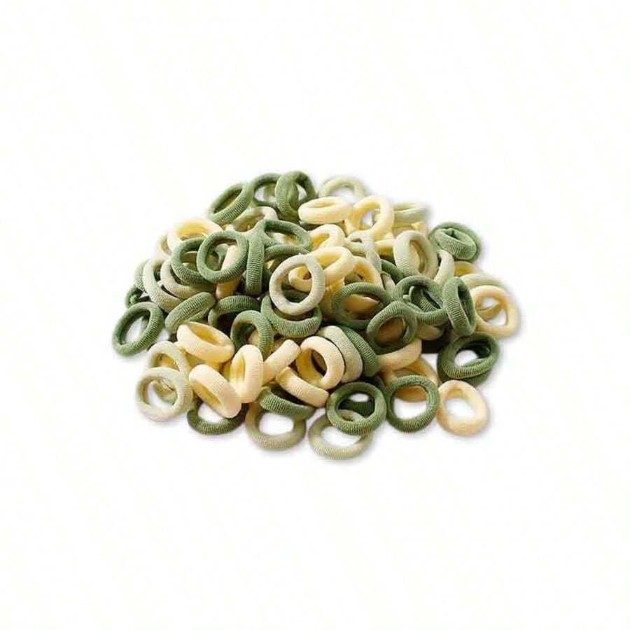 100 piezas/50 piezas Bandas elásticas minimalistas de todo uso para el cabello de mujer, multicolor de alta elasticidad, scrunchies de unicolor elegantes y versátiles adecuados para uso diario, ocio, fiesta, viajes, coleta, moño, lavado de cara, maquillaje, combinación de atuendos, casual, de poliéster, para todas las estaciones, viajes, cumpleaños - Verde - Ver 1