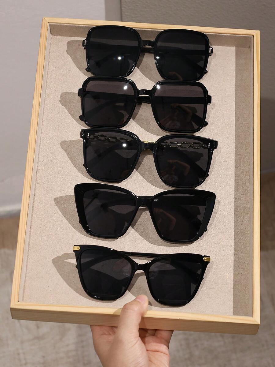 5pcs Personalized Classic Elegant Women Fashion Eyeglasses For Musical Festival Tropical Beach Vacay Accessories Suitable For All Face Shapes - Multicolor - View 1