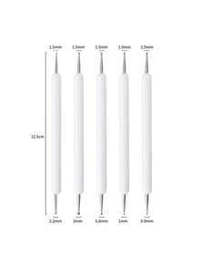 5/10pcs 2-Channel Dotting Tools, Nail Art Pointed Tip Dotting Paint Set, Dotting Tools, Nail Art Pointed Tip Dotting Paint, Dual-Use Pointed Tip Dotting Drill, Suitable For Embossed Patterns, Clay Sculptures And Nail Art Creation - Multicolor - View 9