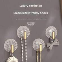 4pcs/Set Drill-Free Strong Adhesive Wall Hooks, Suitable For Hanging Backpacks, Clothes, Towels And Various Miscellaneous Items, Applicable For Kitchen, Bathroom, Bedroom And Office - Multicolor - View 4