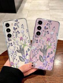 1 Piece Soft Phone Case With Artistic Floral Pattern, Compatible With Huawei Honor, Compatible With Redmi, Compatible With Galaxy A04e/12/A13/A14/A34/A50/A52/A53/A54/S21/S22/S23/S24/S25/S25Ultra/S25FE/S26/S26 PLUS/S26 ULTRA/S26 EDGE, 6A/7A/8A, 12T/13T/15T/15T Pro, International Version, Not The Domestic Version - 透明 4 - 查看 5