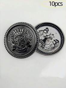 10颗15mm/18mm/20mm/23mm/25mm玫瑰金、沙金配黑色、枪黑色金属纽扣，皇冠图案，复古英伦风格，适合手工夹克 - 10Pcs - 查看 17