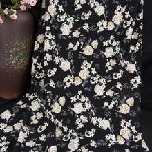 1 pieza, Tela de poliéster y spandex con estampado floral de rosas vintage, elástica en 4 direcciones, suave y transpirable, para confección de ropa, faldas y costura DIY hecha a mano. - Multicolor - Ver 17