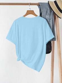 CRUISE LIFE" Summer Vibe Letter Print T-Shirt, Hello Summer, Women's Round Neck Vacation Tee Summer |   Summer Clothing |   High-Quality Women's Apparel |   Women's T-Shirts |   Short-Sleeve Tops |   Women's Blouses |   Printed T-Shirts |   Versatile T-Shirts |   Casual T-Shirts |   Patterned T-Shirts |   Graphic Tees |   Plus-Size T-Shirts |   Crew Neck T-Shirts |   Summer Casual Wear |   Fashionable T-Shirts |   Summer Women's Fashion |   Cotton Women's Clothing - 藍色 - 查看 2