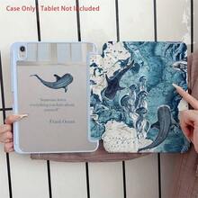 1PC Whale Shark Ocean Map Tablet Cover, Auto Wake/Sleep Y-Shaped Trifold Stand Protective With Pcil Holder, Compatible With Pro 11/11/13 M3/10th/9th/8th/7th G/4/5/10.9/10.2/9..Holiday Accessories. - View 4
