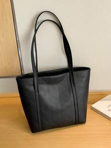 Bolso de mano de gran capacidad para mujer, nueva llegada de bolso de hombro versátil y de moda para ir al trabajo - Negro - Ver 10