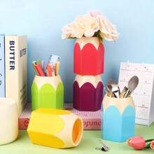 12pcs/5pcs/4pcs/2pcs/1pc Colored Pencil Storage Box - Portable Design, Can Separately Store Pens And Pencils, Suitable For Students, Office And Home Use. Cute Cartoon Shape, Office Supplies. Fun Design. Portable Storage Box As Pencil Case, Suitable For Christmas Use. Desk Accessories, Suitable For Office, School Supplies,Back To School - Multicolor - View 10