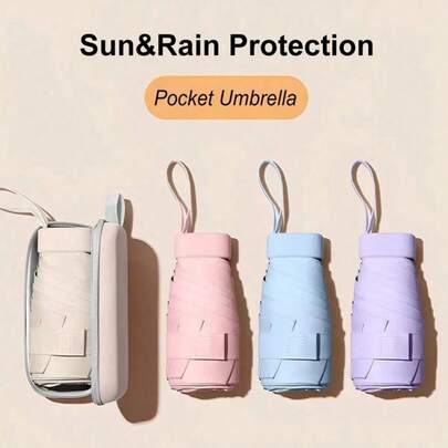 Ô dù gấp mini - Chống thấm nước, di động, nhẹ, chống tia UV, chống gió, dễ mang theo, thiết kế gấp gọn - Thích hợp cho các hoạt động ngoài trời, du lịch và sử dụng hàng ngày, lý tưởng cho mùa hè mát mẻ, kỳ nghỉ biển và du lịch, ô dù gấp mini 50%, thích hợp cho cả ngày nắng và mưa, vật dụng cần thiết khi đi du lịch, cũng là một món quà cá nhân dành cho phụ nữ.