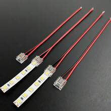 1 包，单端晶体连接器电缆，适用于 SMD/COB LED 灯条，无需焊接 - 透明 - 查看 2