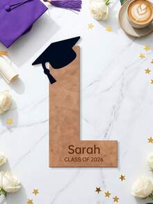 1 pieza Libro de mensajes de graduación de madera personalizado, texto personalizable, Clase de 2026, regalo para mujeres y hombres, decoración de escritorio para fiesta de graduación, accesorio fotográfico premium - Multicolor - Ver 8