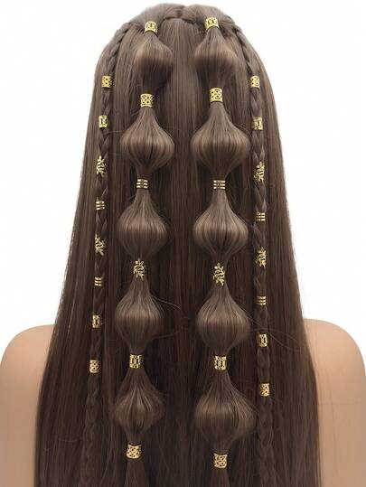 80 Peças Anéis de Cabelo Ajustáveis, Encantos de Cabelo Metálicos, Joias de Cabelo, Anéis, Acessórios de Verão para Dreads, Tranças, Decoração de Cabelo para Mulheres e Meninas