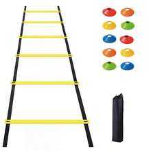 Adjustable Agility Ladder, Football Basketball Fitness Speed Training Ladder, Coordination & Agility Training Soft Ladder Equipment - Yellow - View 6