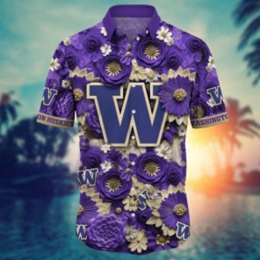 Washington Huskies Hawaiian Shirt For This Summer Customize Shirt Any Team - Multicolor - View 1