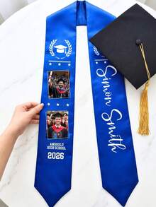 Customized Graduation Sash, Personalized Graduation Made Of Custom Ribbon, Completed Personalized Design In 2026, For Graduation Gown - Can Customize Text, 2026 Graduation Honor Gown, Photos And Names On Ribbon,Gift For Friends, Family, And Graduates - Multicolor - View 5