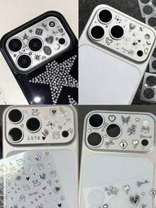 1片 Ins創意DIY鏡頭保護鋼化玻璃貼膜 適用於Apple 11 Pro Max/12 Pro Max/13 Pro Max/14 Pro Max/15 Pro Max/16 Pro Max/17 Pro Max手機鏡頭貼膜 - 彩色 - 查看 1