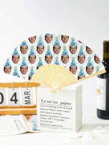 客製化姓名LOGO白色婚禮扇，經典DIY扇子，裝飾性高品質客製化，個性化，時尚，精緻客製化 - 彩色 - 查看 10