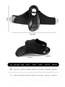 1 Cặp đệm lót vòm bàn chân unisex có khóa dán, chống trượt và giảm sốc, thích hợp cho giày thể thao, giày thường ngày, leo núi và các hoạt động ngoài trời. - màu đen - Xem 4