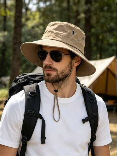 Mũ rộng vành thoáng khí ngoài trời, mũ chống nắng unisex cho leo núi, mũ đôi