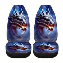 2Seat/5Seat With Cool Dragon Car Seat Covers Suitable For Front Seats, High Back Design, Material, Suitable For Cars, SUVs And Trucks, Women's Car Accessories, Christmas Eve Scares, Halloween, Special Promotion . - Multicolor - View 13