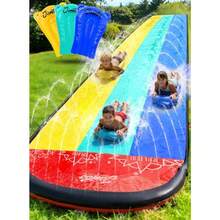 Jambo - Tobogán acuático para patio de 20 pies con 3 carriles premium XL 3 tablas de bodyboard incluidas para niños a partir de 5 años - Triple carril - Ver 9