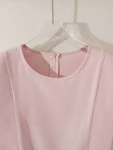 Vestido corto casual azul elegante y romántico para vacaciones y uso diario en el trabajo, vestido azul cielo, vestido azul primavera, vestido azul pastel, vestido azul bebé, vestido elegante para trabajo para mujer, vestido elegante, vestido de lujo para mujer, vestido casual de verano de alta calidad para mujer - Rosa - Ver 6