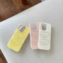 奢華天使之翼矽膠手機殼，適用於 iPhone 17 16 15 14 13 Pro Max，亮麗優雅雙色軟質保護殼 - 白色 - 查看 3