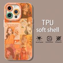 Collage de tablero de inspiración con estética anime en tonos naranjas.funda de teléfono Fundas compatibles con ,Apple,VIVO,OPPO,,, y Honor.Fabricadas en silicona TPU,ofrecen protección contra golpes y caídas. - Blanco - Ver 1