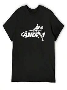 T Shirt Print ,Graphic-Cotton Tees Size Plus, Cartoon Round Neck Short Sleeve, And1 T-Shirt Anime Funny Shirt Cotton Clothing Oversize T-Shirts Man Mens Clothes ,Y2K,Oversized Shirt Men,With Shirt,Summer Tops,Shirt Suitable - 黑色 - 查看 7